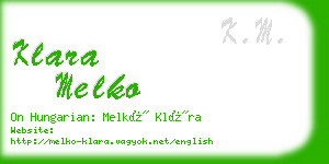 klara melko business card